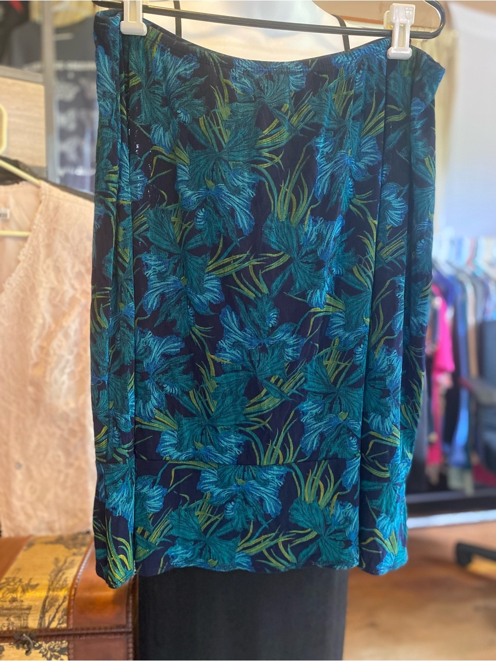 Blue Floral A-Line Skirt - Women's Printed Skirt